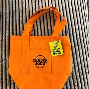 Trader Joe's Orange Canvas Tote Bag